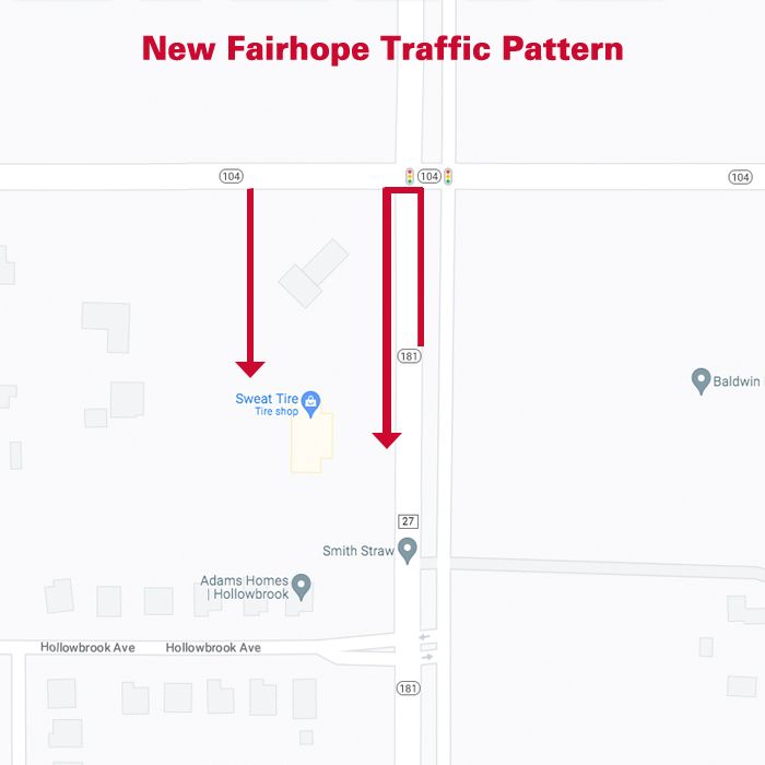 New Fairhope Shop Traffic Pattern